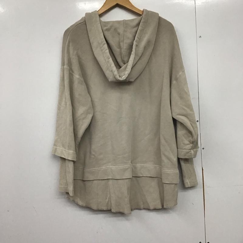 ジーナシス JEANASIS パーカー 長袖 JS063320CF レイヤードBIGフーディー FREE 無地 ベージュ / ベージュ /  レディース USED 古着 中古 10146637