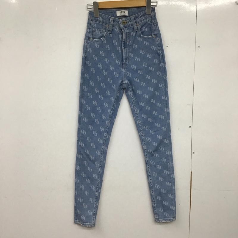 ジェイダ GYDA パンツ デニム、ジーンズ 072222409901 H/W LASER GG PATTERNスキニーデニムパンツ XS 総柄 X ロゴ、文字 水色 / ライトブルー /  レディース USED 古着 中古 10148927