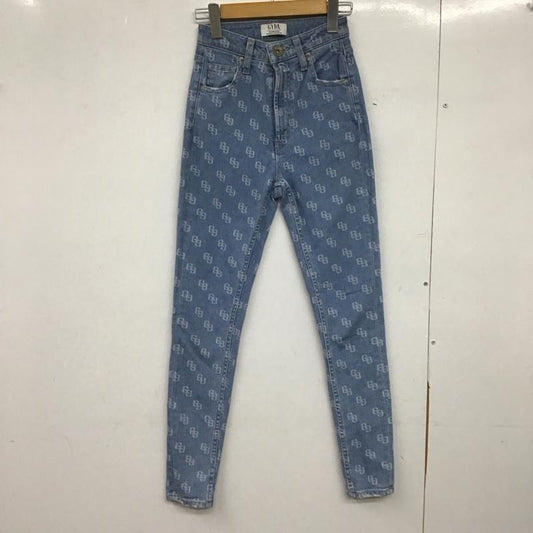 ジェイダ GYDA パンツ デニム、ジーンズ 072222409901 H/W LASER GG PATTERNスキニーデニムパンツ XS 総柄 X ロゴ、文字 水色 / ライトブルー /  レディース USED 古着 中古 10148927