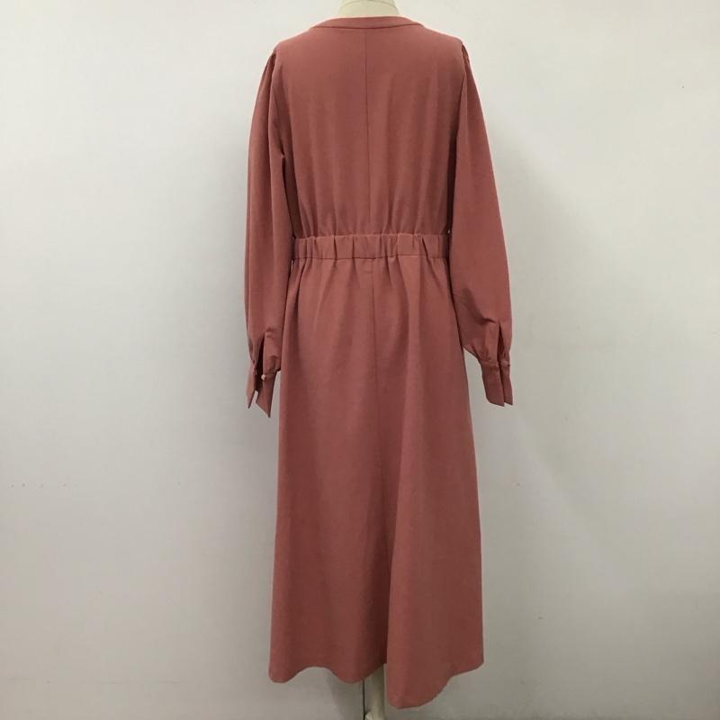 ビス ViS ワンピース ロングスカート 長袖ロングワンピース フレアワンピース 切り替えワンピース FREE 無地 桃 / ピンク /  レディース USED 古着 中古 10116746