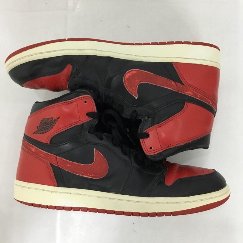 ナイキ NIKE スニーカー スニーカー 136066 061 AIR JORDAN 1 RETRO 28cm 箱有 28.0cm ロゴ、文字 黒 / ブラック / X 赤 / レッド /  メンズ USED 古着 中古 10124856
