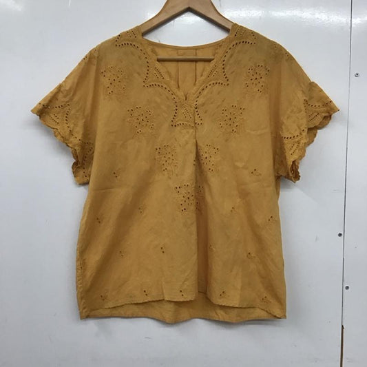 レプシィム LEPSIM カットソー 半袖 LP060760SB アイレットレース Vネックブラウス M 刺繍 橙 / オレンジ /  レディース USED 古着 中古 10138974