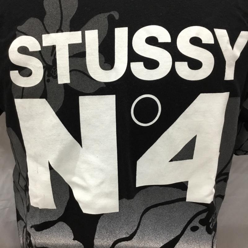 ステューシー STUSSY Tシャツ 半袖 半袖カットソー プリントTシャツ クルーネックカットソー M プリント 黒 / ブラック /  メンズ USED 古着 中古 10119722