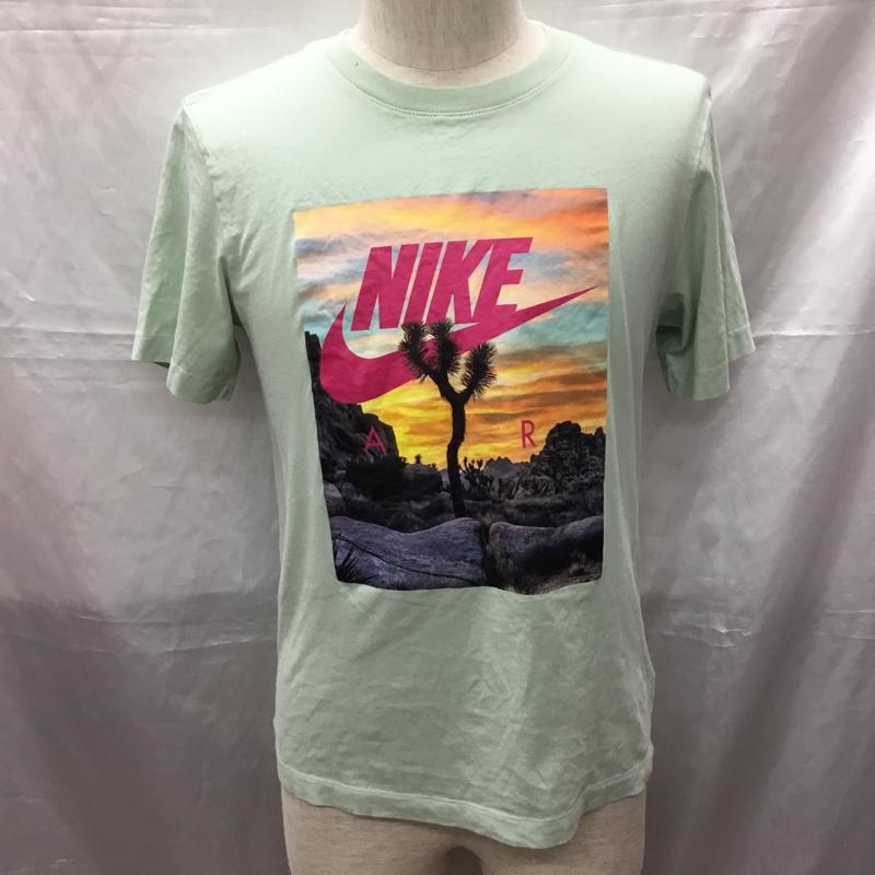 ナイキ NIKE Tシャツ 半袖 DH0053-321 クルーネック プリント S ロゴ、文字 薄緑 / ライトグリーン /  メンズ USED 古着 中古 10115525