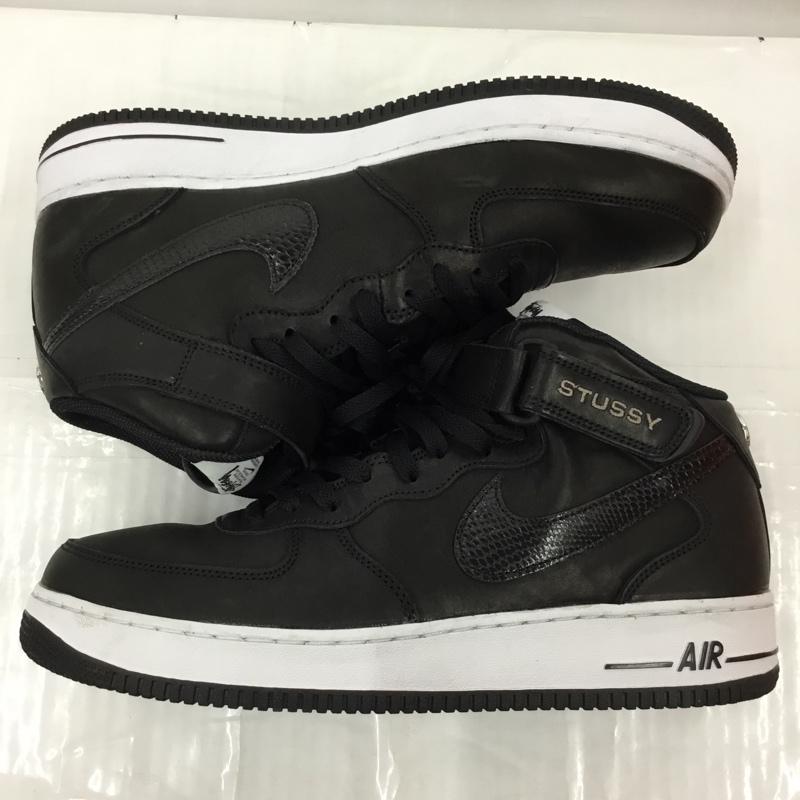 ナイキ NIKE スニーカー スニーカー DJ7840-001 AIR FORCE 1 07 MID SP STUSSY 29cm 箱有 29.0cm ロゴ、文字 黒 / ブラック / X 白 / ホワイト /  メンズ USED 古着 中古 10106044