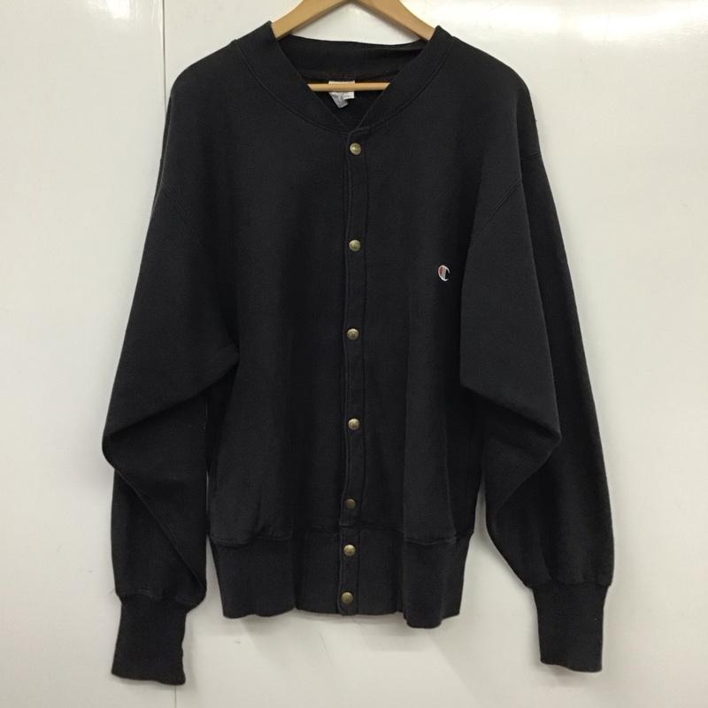 チャンピオン Champion ジャケット、上着 ジャケット、ブレザー スウェットジャケット ノーカラー 前ボタン 90s usa製 スナップボタン M ロゴ、文字 紺 / ネイビー /  メンズ USED 古着 中古 10131280