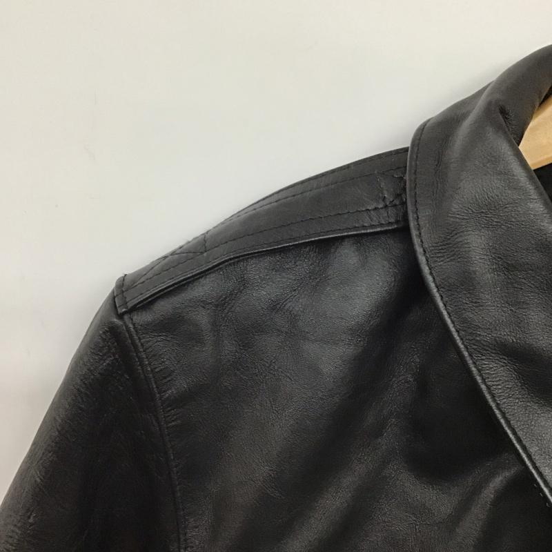 ホーンワークス HORN WORKS ジャケット、上着 ジャンパー、ブルゾン ジップアップジャケット アウター カラージャケット レザージャケット L 無地 黒 / ブラック /  メンズ USED 古着 中古 10143707