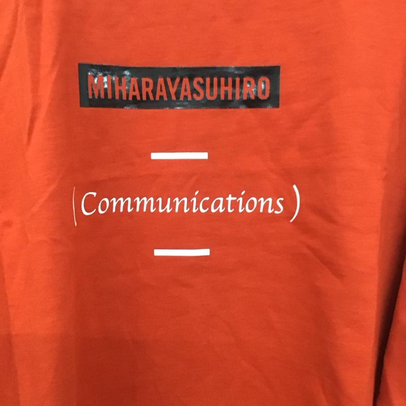 ジーユー GU Tシャツ 半袖 341-333500 ミハラヤスヒロ 21SS 別注ビッグTシャツ 5分袖 プリントTシャツ L ロゴ、文字 橙 / オレンジ /  メンズ USED 古着 中古 10140105