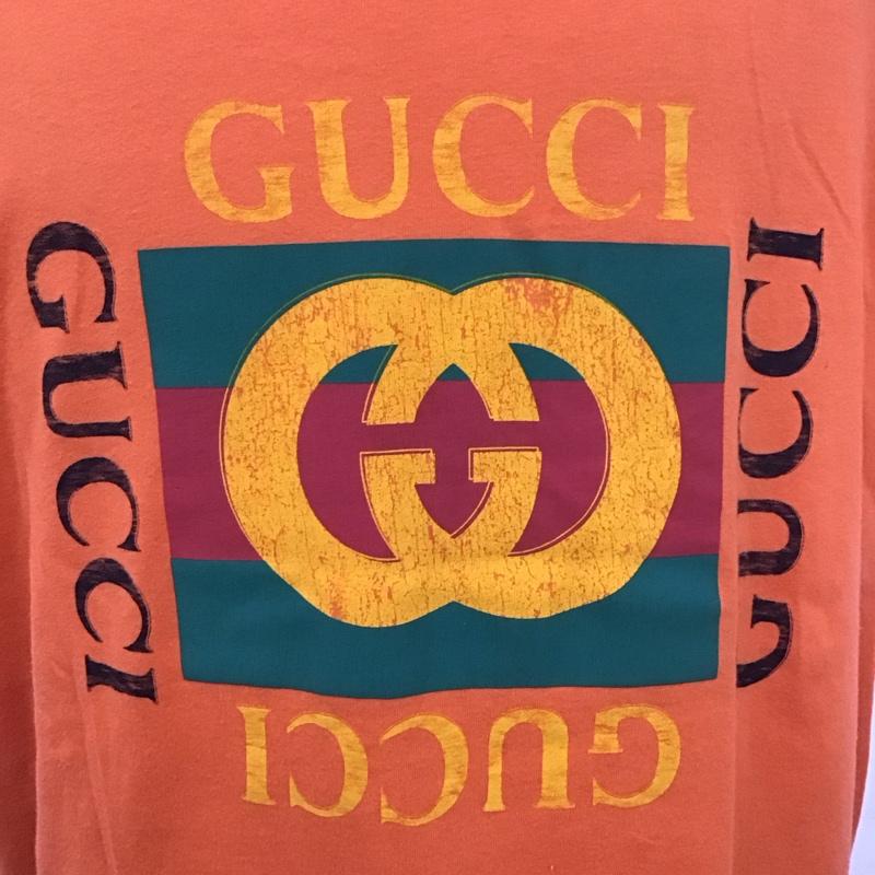 グッチ GUCCI Tシャツ 半袖 M プリント 橙 / オレンジ /  メンズ USED 古着 中古 10110412