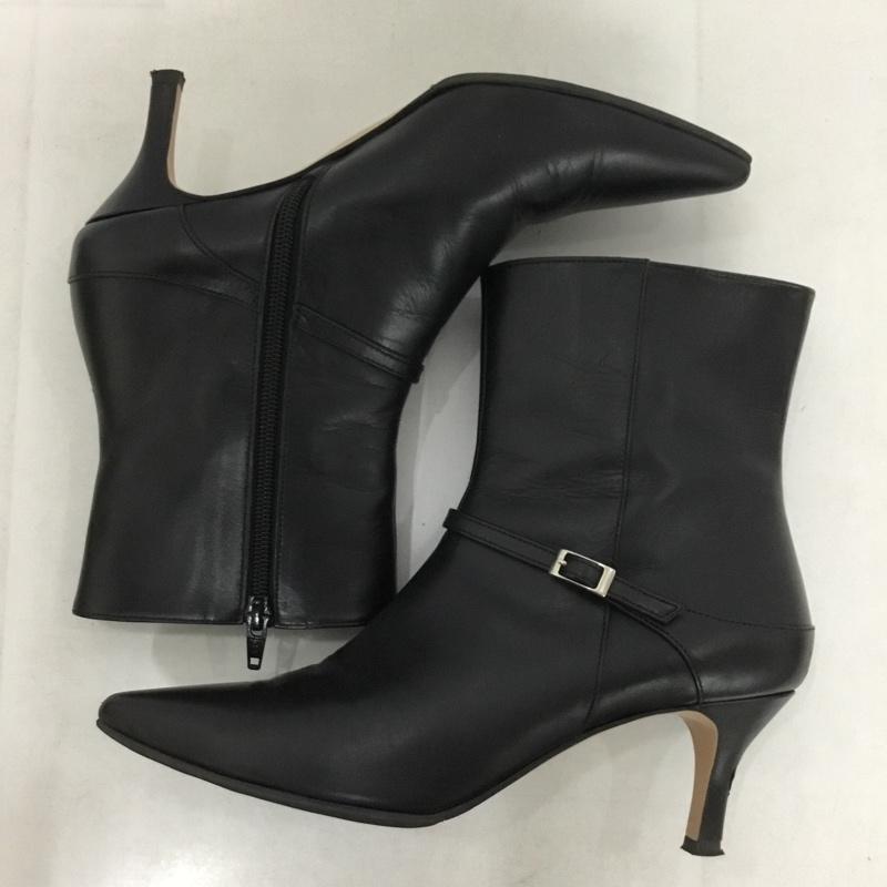 古着 USED ブーツ ショートブーツ ベルトショートブーツ ポインテッドトゥ 38 無地 黒 / ブラック /  レディース USED 古着 中古 10142832
