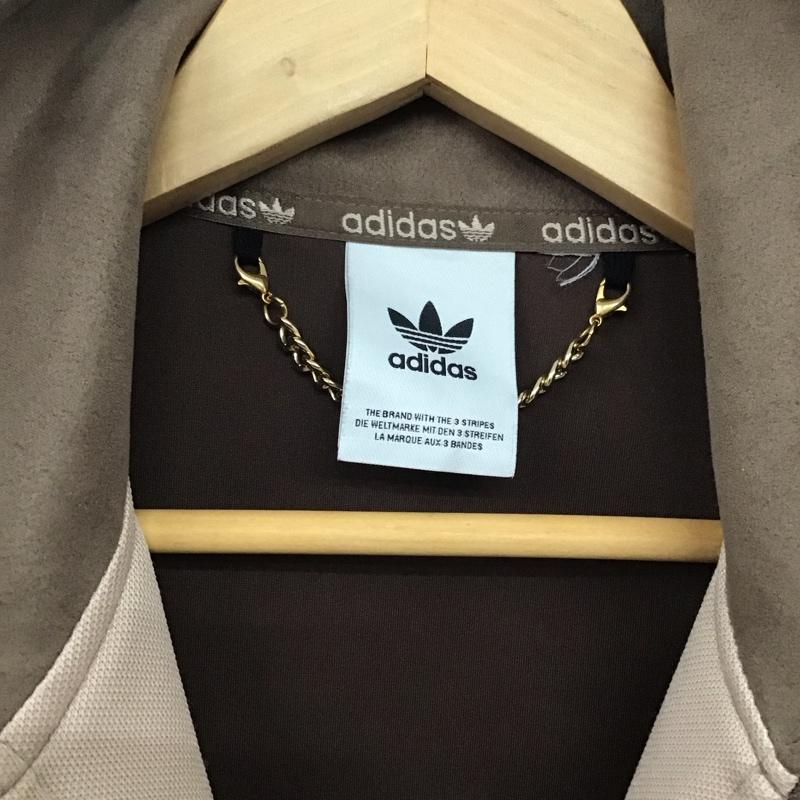 アディダス adidas ジャケット、上着 ジャケット、ブレザー ジップアップジャケット アウター ジャージ ロゴ、文字 ベージュ / ベージュ /  メンズ USED 古着 中古 10133724