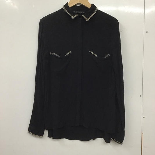 ザラベーシック ZARA BASIC シャツ、ブラウス 長袖 XS 無地 黒 / ブラック /  レディース USED 古着 中古 10139377