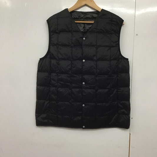 タイオン TAION ベスト ベスト ダウンベスト ノースリーブ 前ボタン L 無地 黒 / ブラック /  メンズ USED 古着 中古 10142943