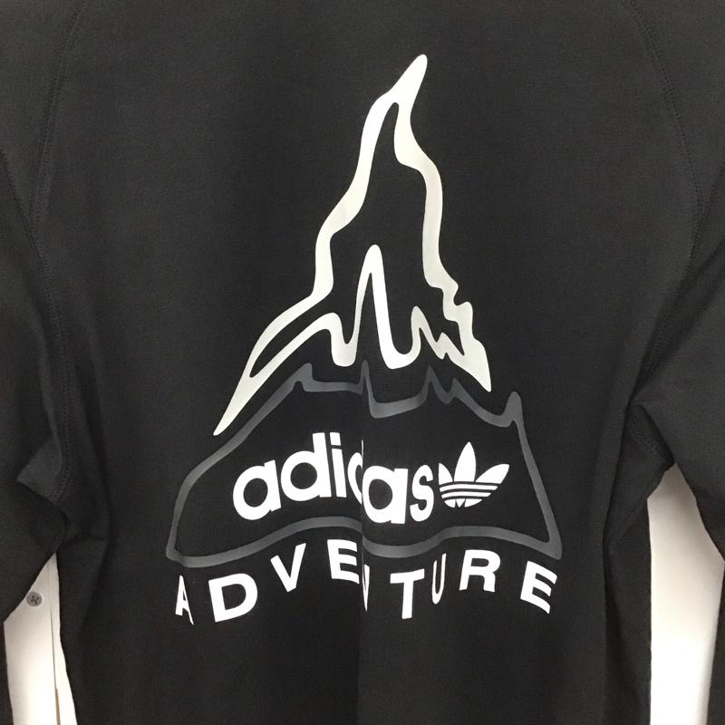 アディダス adidas Tシャツ 長袖 長袖Tシャツ プリントTシャツ 長袖カットソー ロゴ、文字 黒 / ブラック /  メンズ USED 古着 中古 10140135