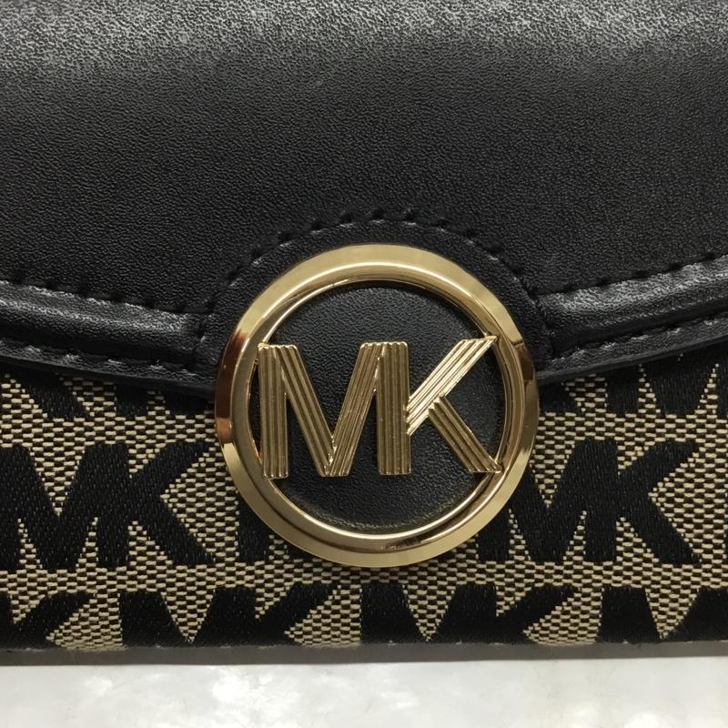 マイケルコース MICHAEL KORS 財布 長財布 35F9GFTE3J ロゴ 総柄 黒 / ブラック / X ベージュ / ベージュ /  レディース USED 古着 中古 10107616