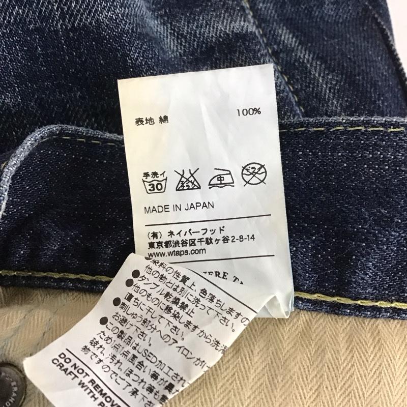 ダブルタップス WTAPS パンツ デニム、ジーンズ デニムパンツ ワイドパンツ カジュアルパンツ S ダメージ加工 インディゴ / インディゴ /  メンズ USED 古着 中古 10144492