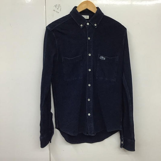 ラコステ LACOSTE シャツ、ブラウス 長袖 長袖シャツ 無地シャツ カラーシャツ ボタンダウンシャツ 3 ロゴ、文字 インディゴ / インディゴ /  メンズ USED 古着 中古 10129082