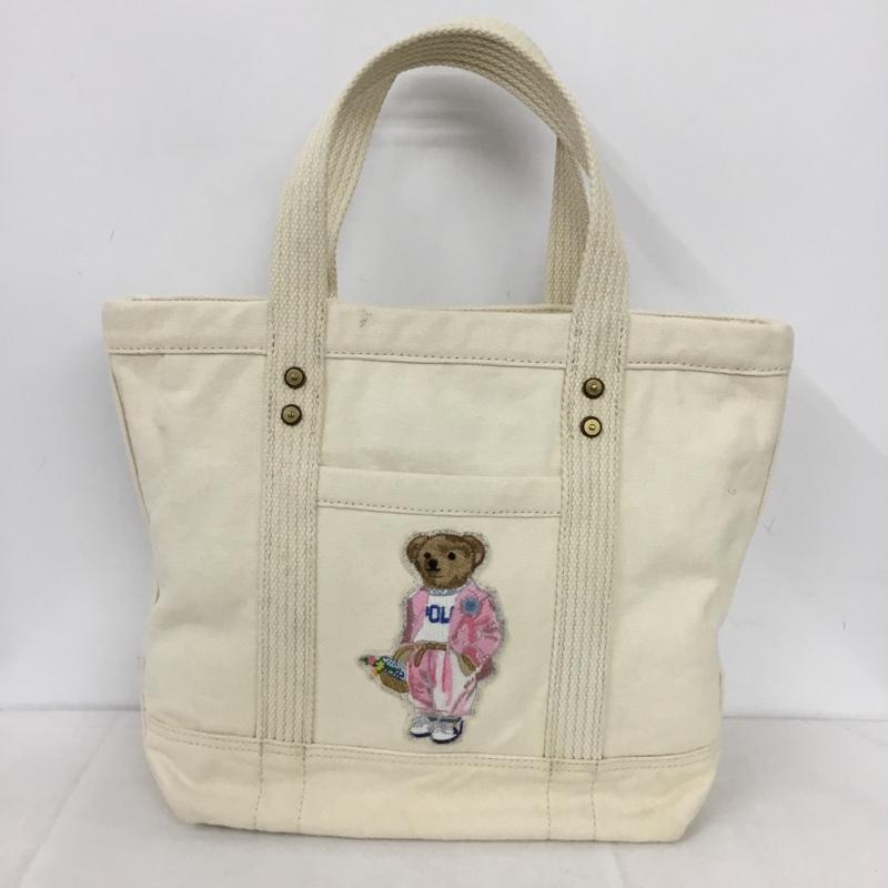 ポロラルフローレン POLO RALPH LAUREN トートバッグ トートバッグ ポロベア キャンバス ワンポイント アイボリー / アイボリー /  レディース USED 古着 中古 10142098