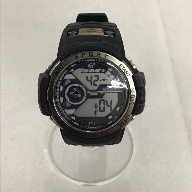 古着 USED 腕時計 デジタル スポーツウォッチ ケース付き ロゴ、文字 黒 / ブラック /  メンズ USED 古着 中古 10134641