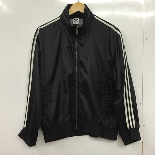アディダス adidas ジャケット、上着 ジャケット、ブレザー ジップアップジャケット ナイロンジャケット アウター M ロゴ、文字 黒 / ブラック /  メンズ USED 古着 中古 10138728