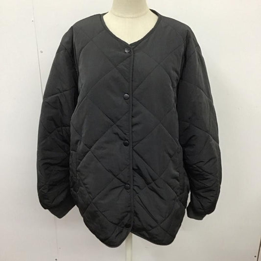 アイテムズ アーバンリサーチ ITEMS URBAN RESEARCH ジャケット、上着 ジャケット、ブレザー キルティングジャケット ノーカラージャケット ボタン前開ジャケット M 無地 黒 / ブラック /  レディース USED 古着 中古 10124736