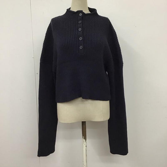 ザラ ZARA ニット、セーター 長袖 長袖ニットカットソー ショート丈 リブニット S 無地 紺 / ネイビー /  レディース USED 古着 中古 10118533