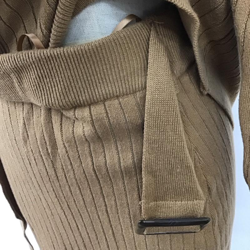 リエンダ rienda ワンピース ロングスカート 110CA173-1510 Front carde in Knit OP Vネック タグ付き M 無地 ベージュ / ベージュ /  レディース USED 古着 中古 10121111