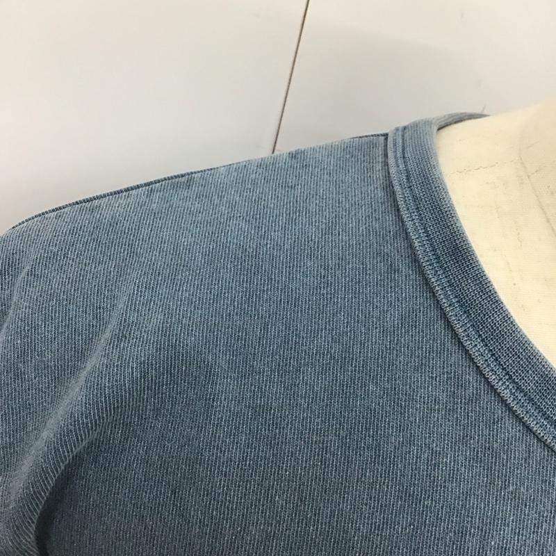 ザノースフェイス THE NORTH FACE Tシャツ 長袖 NT81732 PIGMENT DYE TEE ロンT L ロゴ、文字 青 / ブルー /  メンズ USED 古着 中古 10115596