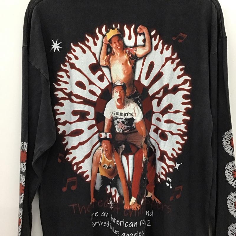 リザレクション RESURRECTION カットソー 長袖 長袖カットソー プリントカットソー クルーネック バンドTシャツ XL プリント ダークグレー / ダークグレー /  メンズ USED 古着 中古 10150418