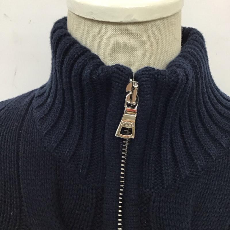 ポロラルフローレン POLO RALPH LAUREN カーディガン 長袖 フルジップ ジップアップ ケーブル編み S ワンポイント 紺 / ネイビー /  レディース USED 古着 中古 10120833
