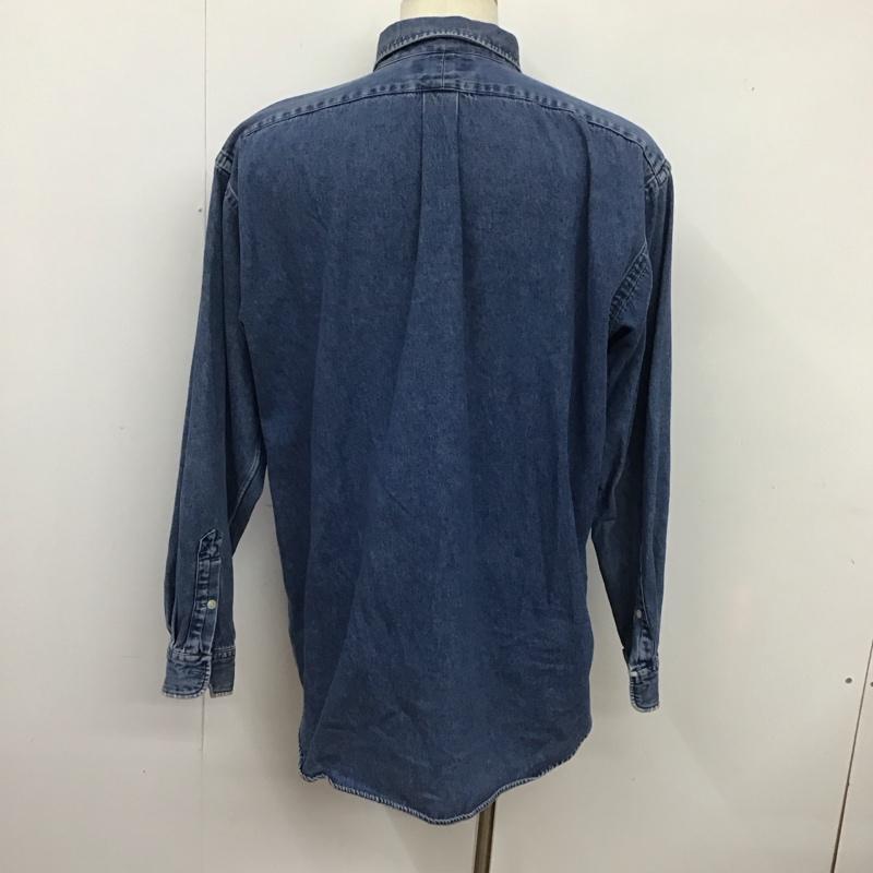 ラルフローレン RALPHLAUREN シャツ、ブラウス 長袖 長袖シャツ デニムシャツ カラーシャツ L ロゴ、文字 インディゴ / インディゴ /  メンズ USED 古着 中古 10126227