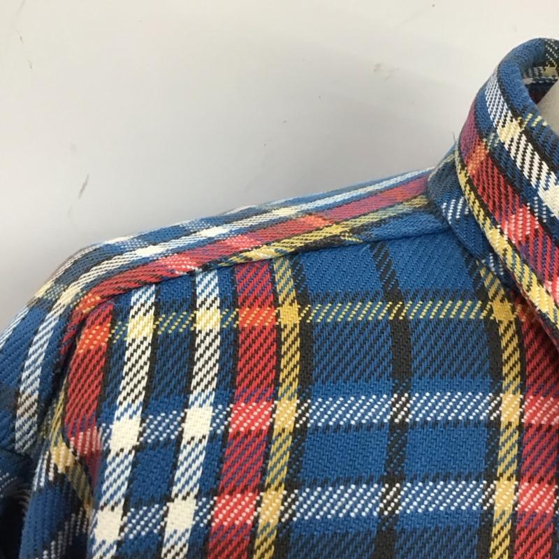 エリー ELY シャツ、ブラウス 長袖 XL チェック 青 / ブルー / X 白 / ホワイト / X 黒 / ブラック / X 赤 / レッド / X 黄 / イエロー /  メンズ USED 古着 中古 10111196