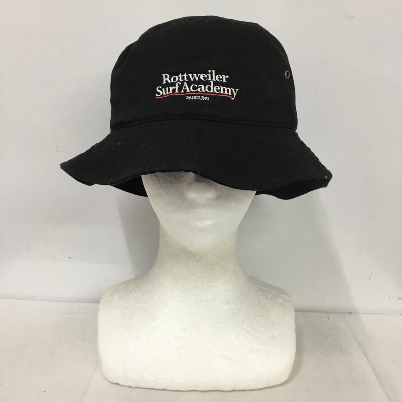 ロットワイラー ROTTWEILER 帽子 ハット RW26S0734 SURF ACADEMY HAT バケットハット ONE SIZE ロゴ、文字 黒 / ブラック /  メンズ USED 古着 中古 10150538