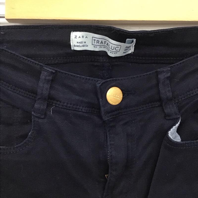 ザラ ZARA TRAFALUC パンツ デニム、ジーンズ デニムパンツ スリムパンツ カジュアルパンツ ストレッチパンツ 34インチ 無地 紺 / ネイビー /  レディース USED 古着 中古 10142661