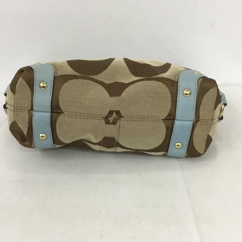 コーチ COACH ハンドバッグ ハンドバッグ 10619 トートバッグ 総柄 茶 / ブラウン / X 水色 / ライトブルー /  レディース USED 古着 中古 10139106