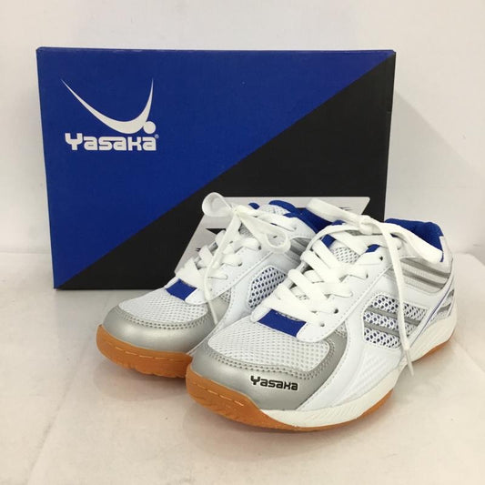 ヤサカ YASAKA スニーカー スニーカー E-200 ジェット インパクト 卓球シューズ 22cm 箱有 22.0cm ロゴ、文字 白 / ホワイト / X 青 / ブルー /  レディース USED 古着 中古 10147912
