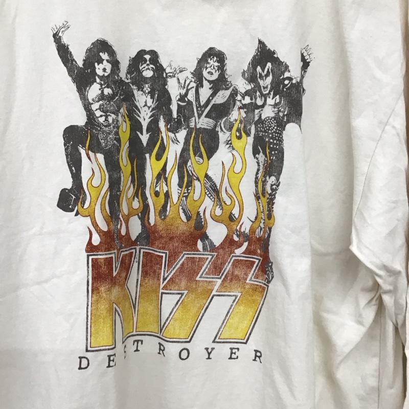 古着 USED カットソー 長袖 長袖カットソー プリントカットソー クルーネック M プリント 白 / ホワイト /  メンズ USED 古着 中古 10129455