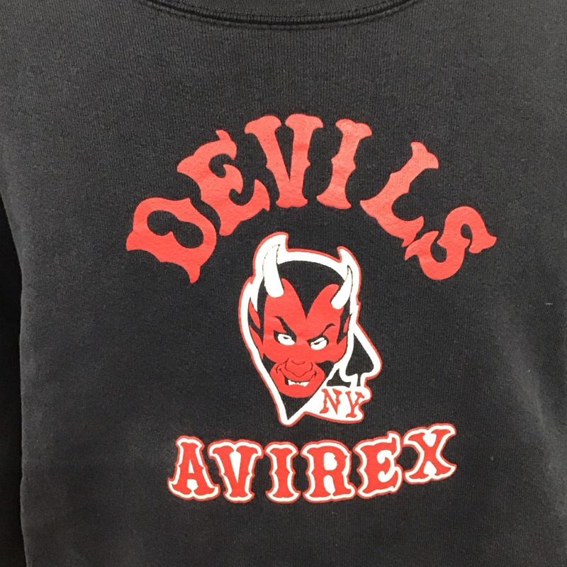 アヴィレックス AVIREX トレーナー 長袖 長袖 6号 プリント 紺 / ネイビー /  メンズ USED 古着 中古 10124938