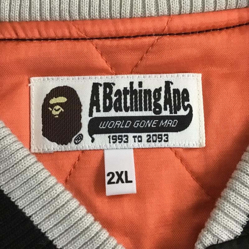 アベイシングエイプ A BATHING APE ジャケット、上着 ジャンパー、ブルゾン スカジャン XXL 無地 X 刺繍 黒 / ブラック /  メンズ USED 古着 中古 10105701