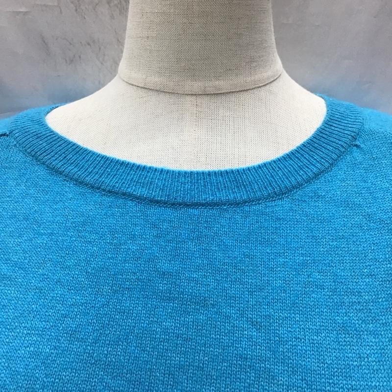 ザラ ZARA ニット、セーター 長袖 6771 018 935 クルーネック L 無地 青 / ブルー /  レディース USED 古着 中古 10118435