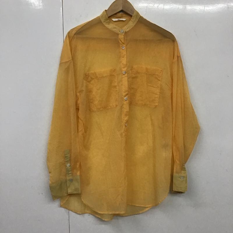 スライ SLY シャツ、ブラウス 長袖 030FSL30-4830 SHEER STAND COLLAR SHIRT シアーシャツ FREE 無地 橙 / オレンジ /  レディース USED 古着 中古 10131173