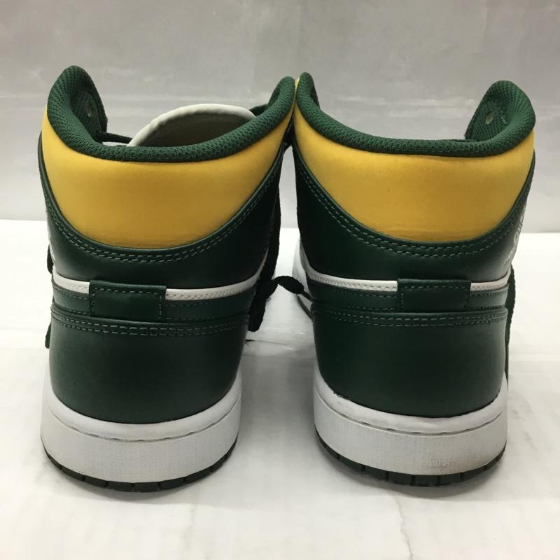 ナイキ NIKE スニーカー スニーカー 554724-371 AIR JORDAN 1 MID 26cm 26.0cm ロゴ、文字 白 / ホワイト / X 緑 / グリーン / X 黄 / イエロー /  メンズ USED 古着 中古 10108072