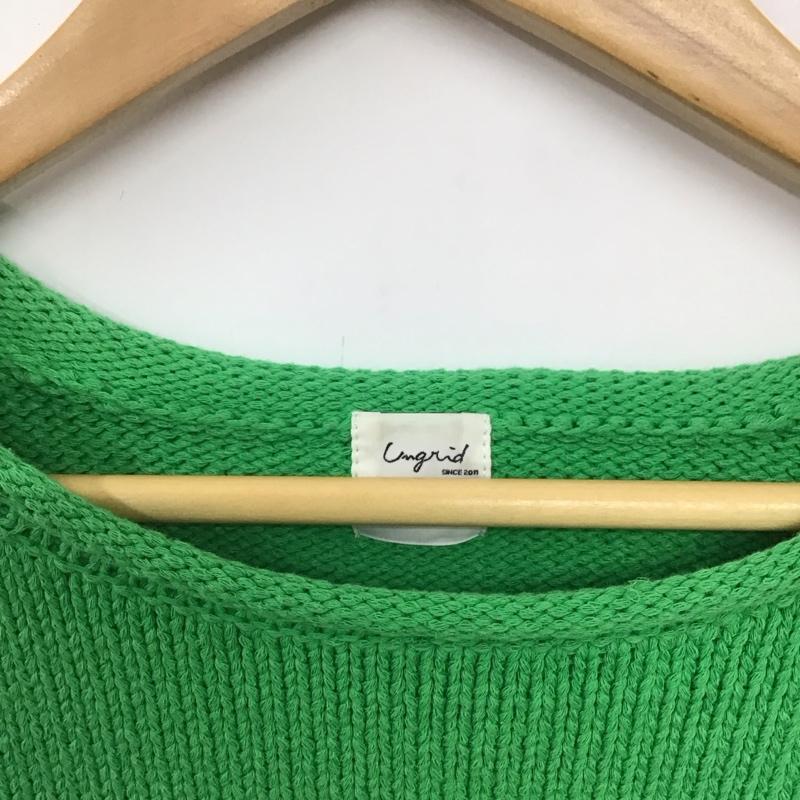 アングリッド Ungrid ニット、セーター 長袖 長袖ニットカットソー クルーネック セーター FREE 無地 緑 / グリーン /  レディース USED 古着 中古 10145090