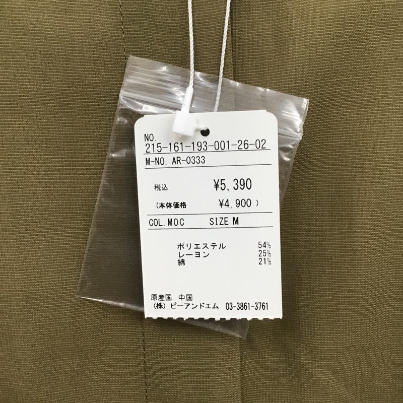 アルシーヴ archives シャツ、ブラウス 長袖 長袖シャツ ノーカラーシャツ サイドスリットカジュアルシャツ M 無地 カーキ / カーキ /  レディース USED 古着 中古 10105960