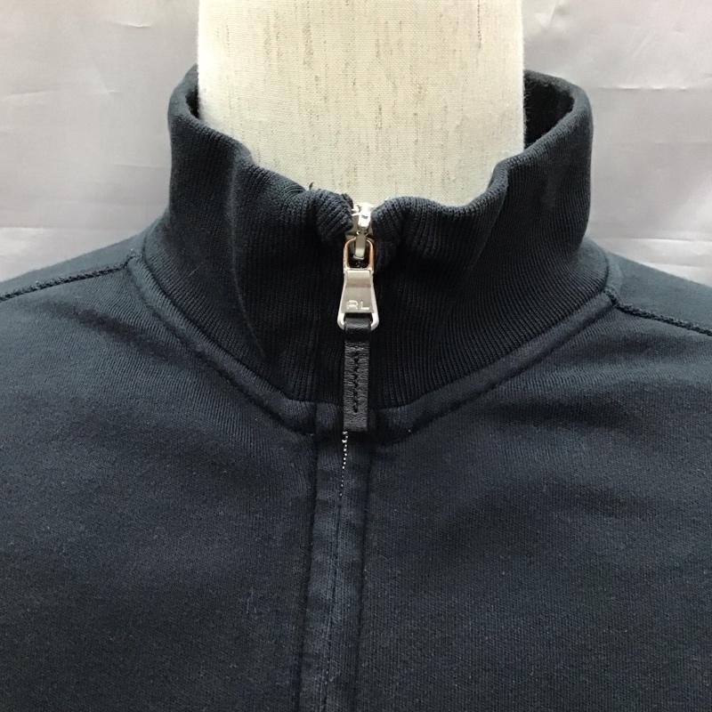 ポロゴルフラルフローレン POLOGOLF ジャケット、上着 ジャケット、ブレザー コットン フルジップ ジップアップ スウェット L 無地 黒 / ブラック /  メンズ USED 古着 中古 10122591