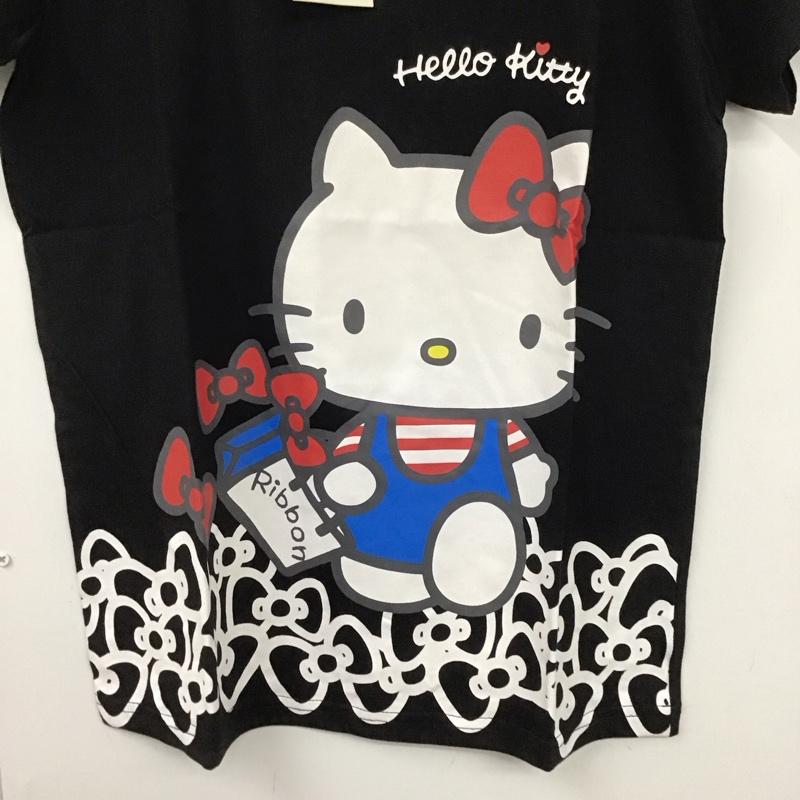 古着 USED Tシャツ 半袖 ハローキティ M プリント X ロゴ、文字 X キャラクター 黒 / ブラック /  レディース USED 古着 中古 10147688