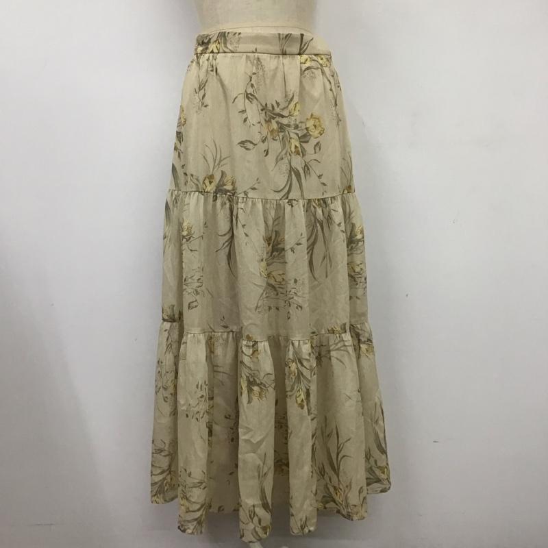 リエンダ rienda スカート ロングスカート 110ES731-1430 ティアード M 花柄 ベージュ / ベージュ /  レディース USED 古着 中古 10106731