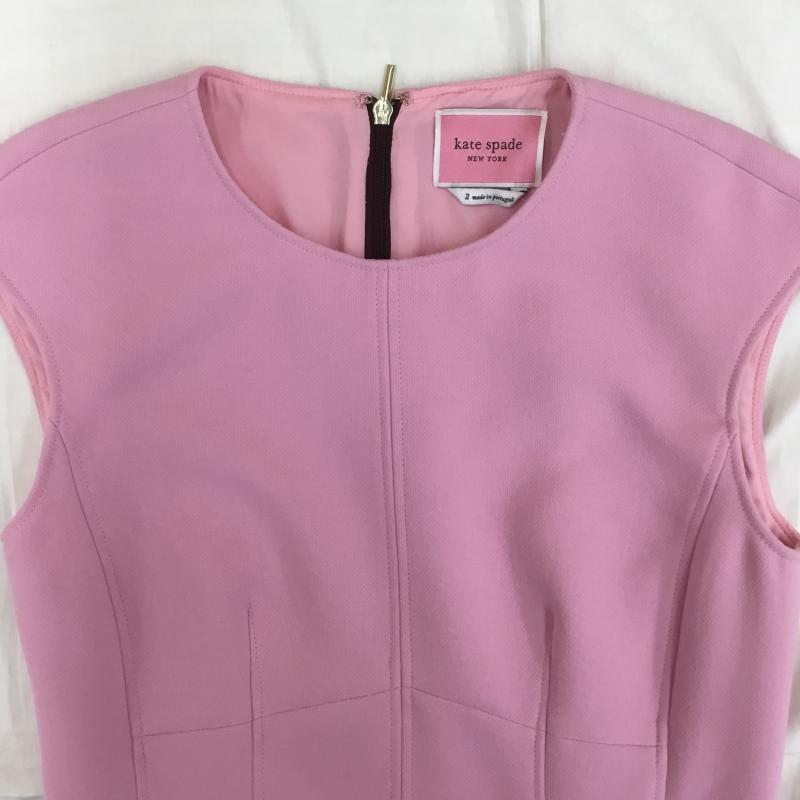 ケイトスペード Kate Spade ワンピース ひざ丈スカート 2 無地 桃 / ピンク /  レディース USED 古着 中古 10110720