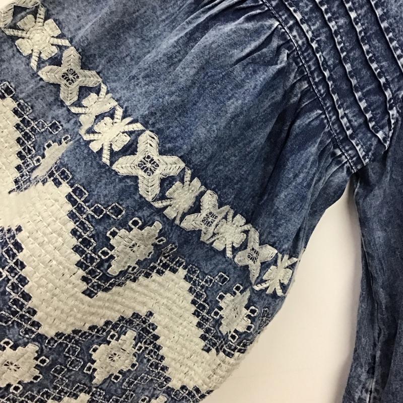 フリークスストア FREAK S STORE ワンピース ロングスカート 長袖ロングワンピース パフスリーブ FREE 刺繍 インディゴ / インディゴ /  レディース USED 古着 中古 10147115