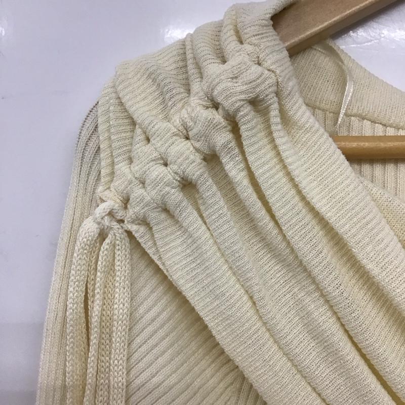 アズールバイマウジー AZUL BY MOUSSY カットソー 長袖 長袖ニット フロントボタン リブ FREE 無地 白 / ホワイト /  レディース USED 古着 中古 10142476